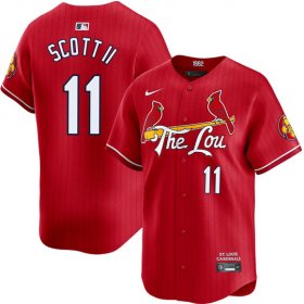 Men\'s St. Louis Cardinals #11 Victor Scott II Red City Connect Limited Stitched Baseball Jersey Cheap Wholesale