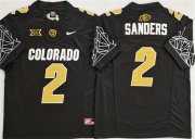 Cheap Men's Colorado Buffaloes #2 Shadeur Sanders Black With XII Patch 2025 F.U.S.E. Stitched Football Jersey