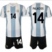 Men's Argentina #14 Palacos White Blue 2024-25 50th Anniversary Home Soccer Jersey Suit Cheap