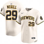 Men's Milwaukee Brewers #29 Trevor Megill Cream 2025 Limited Stitched Baseball Jersey Cheap Wholesale