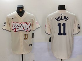 Cheap Men\'s New York Yankees #11 Anthony Volpe Cream Limited Stitched Baseball Jerseys