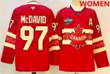 Cheap Women's Canada #97 Connor McDavid Red 2025 4 Nations Face-Off Premium With A Patch Stitched Jersey