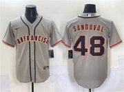 Cheap Men's San Francisco Giants #48 Pablo Sandoval Gray Cool Base Stitched Baseball Jersey