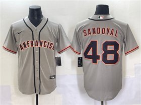 Cheap Men\'s San Francisco Giants #48 Pablo Sandoval Gray Cool Base Stitched Baseball Jersey