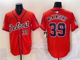 Men\'s Detroit Tigers #39 Zach McKinstry Orange With Patch Vapor Premier Limited Stitched Baseball Jersey Cheap Wholesale