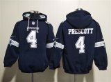 Men's Dallas Cowboys #4 Dak Prescott Navy Ageless Must-Have Lace-Up Pullover Hoodie Cheap