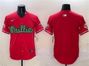 Cheap Men's Philadelphia Phillies Blank Red Phanatic Limited Stitched Jersey
