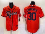 Cheap Men's Detroit Tigers #30 Kerry Carpenter Orange With Patch Cool Base Stitched Baseball Jersey