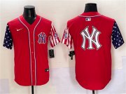Cheap Men's New York Yankees Team Big Logo Red American Style Limited Stitched Baseball Jersey