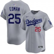 Cheap Men's Los Angeles Dodgers #25 Tommy Edman Gray Limited Stitched Baseball Jersey