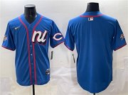 Cheap Men's National League Cincinnati Reds Blank Blue 2025 All-Star Edition Limited Stitched Baseball Jersey