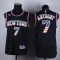 Wholesale Cheap New York Knicks #7 Carmelo Anthony Revolution 30 Swingman 2014 USA Flag Fashion Black Jersey