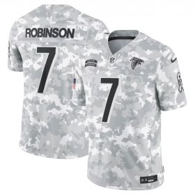 Men\'s Atlanta Falcons #7 Bijan Robinson 2024 Arctic Camo Salute To Service Limited Stitched Football Jersey