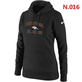 Wholesale Cheap Women\'s Nike Denver Broncos Heart & Soul Pullover Hoodie Black