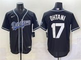 Cheap Men's Los Angeles Dodgers #17 Shohei Ohtani Black Fashion Stitched Baseball Jersey