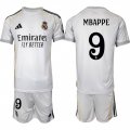 Cheap Men's Real Madrid #9 Kylian Mbappe 25-26 White Home Soccer Jersey Suit