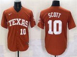 Cheap Men's Texas Longhorns #10 Mia Scott Orange SEC Patch Stitched Jersey