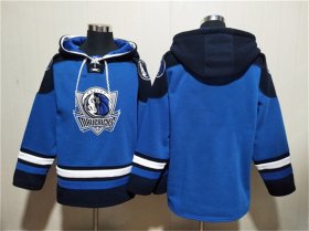 Cheap Men\'s Dallas Mavericks Blank Navy Ageless Must-Have Lace-Up Pullover Hoodie