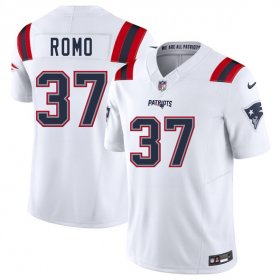 Men\'s New England Patriots #37 Parker Romo White 2025 F.U.S.E. Vapor Limited Football Stitched Jersey Cheap