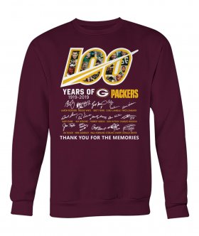 Wholesale Cheap Green Bay Packers 100 Seasons Memories Pullover Sweatshirt Wine