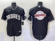 Cheap Men's San Diego Padres Team Big Logo Black Stitched Baseball Jersey