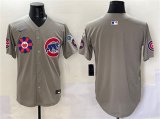 Cheap Men's Chicago Cubs Blank Gray 2025 Tokyo Series Limited Stitched Baseball Jersey