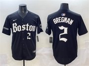 Men's Boston Red Sox #2 Alex Bregman Black Gothic Vapor Limited Stitched Baseball Jersey Cheap