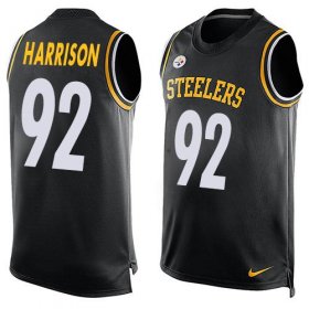 Wholesale Cheap Nike Steelers #92 James Harrison Black Team Color Men\'s Stitched NFL Limited Tank Top Jersey