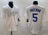 Men's Los Angeles Dodgers #5 Freddie Freeman White Fashion Cool Base Stitched Baseball Jersey Cheap