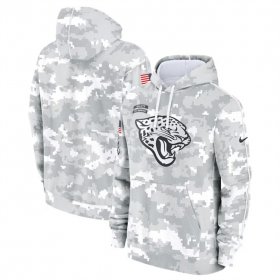 Men\'s Jacksonville Jaguars 2024 Arctic Camo Salute To Service Club Fleece Pullover Hoodie