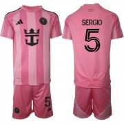 Cheap Men's Inter Miami CF #5 Sergio 25-26 Pink Home Soccer Jersey Suit