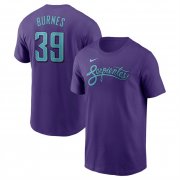 Cheap Men's Arizona Diamondbacks #39 Corbin Burnes Purple 2025 City Connect Name & Number T-Shirt