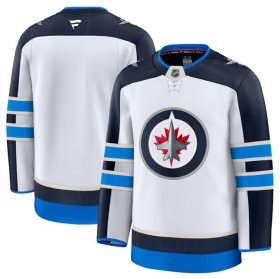 Men\'s Winnipeg Jets Blank White 2024-25 Away Stitched Hockey Jersey