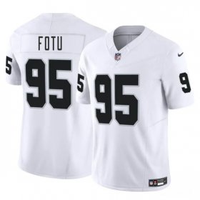 Men\'s Las Vegas Raiders #95 Leki Fotu White 2025 F.U.S.E. Vapor Football Stitched Jersey Cheap