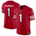 Men's San Francisco 49ers #1 Ricky Pearsall New Red 2025 F.U.S.E. Vapor Untouchable Limited Football Stitched Jersey Cheap