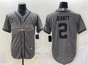 Men\'s Las Vegas Raiders #2 Ashton Jeanty Grey Cool Base Stitched Baseball Jersey Cheap