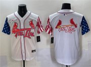 Cheap Men's St. Louis Cardinals Team Big Logo White Independence Day Vapor Premier Limited Stitched Baseball Jersey