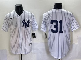 Men\'s New York Yankees #31 Ichiro Suzuki White Cool Base Limited Stitched Baseball Jersey Cheap Wholesale