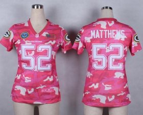 Wholesale Cheap Nike Packers #52 Clay Matthews Pink Women\'s Stitched NFL Elite Camo Fashion Jersey