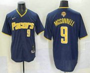Cheap Men's Indiana Pacers #9 TJ McConnell Navy 2025 Finals Vapor Stitched Baseball Jersey