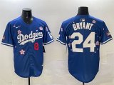 Men's Los Angeles Dodgers Front #8 Back #24 Kobe Bryant Royal 2025 Tokyo Series Limited Stitched Baseball Jersey Cheap