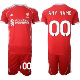 Men\'s Liverpool Custom 2025 Red Home Soccer Jersey Suit