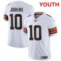 Youth Cleveland Browns #10 Quinshon Judkins White 2025 Vapor Limited Football Stitched Jersey Cheap