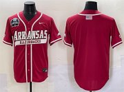 Cheap Men's Arkansas Razorbacks Blank Cardinal 2025 World Series & SEC Patch Stitched Jersey