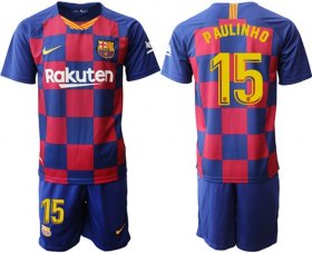 Wholesale Cheap Barcelona #15 Paulinho Home Soccer Club Jersey