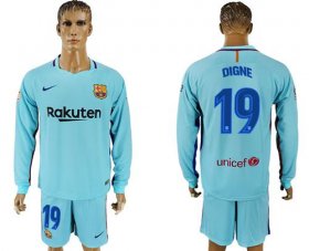 Wholesale Cheap Barcelona #19 Digne Away Long Sleeves Soccer Club Jersey
