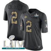Wholesale Cheap Nike Chiefs #2 Dustin Colquitt Black Super Bowl LIV 2020 Men's Stitched NFL Limited 2016 Salute to Service Jersey