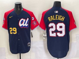Men\'s American League #29 Cal Raleigh Navy Red Alternate 2025 All-Star With Patch Edition Limited Stitched Baseball Jersey Cheap Wholesale