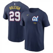 Cheap Men's American League #29 Cal Raleigh Navy 2025 All-Star Edition Name & Number T-Shirt