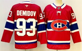 Cheap Men\'s Montreal Canadiens #93 Ivan Demidov Red 2024-25 Stitched Jersey